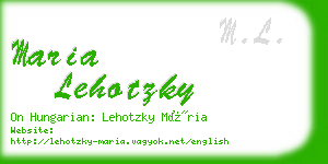 maria lehotzky business card